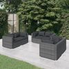 vidaXL Set de muebles de jardín 6 pzas y cojines ratán sintético gris