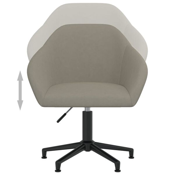 vidaXL Silla de oficina giratoria de terciopelo gris claro