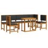 vidaXL Juego Bistro de Jard&iacute;n 6 pcs Marr&oacute;n Madera de Acacia S&oacute;lida