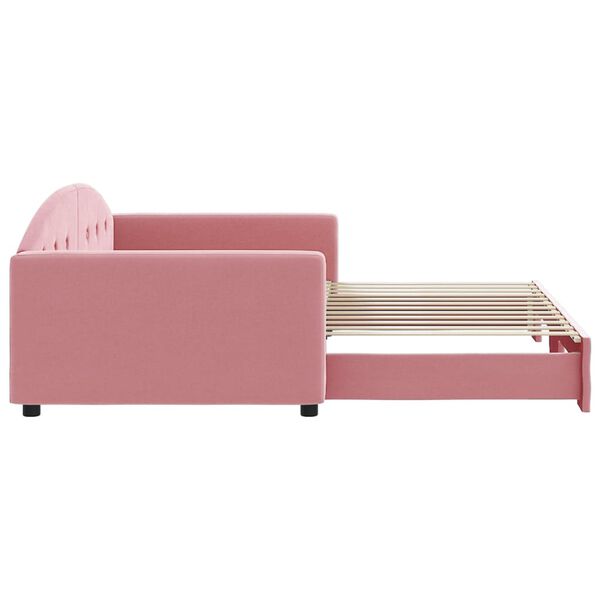 vidaXL Sof&aacute; cama nido terciopelo rosa 100x200 cm