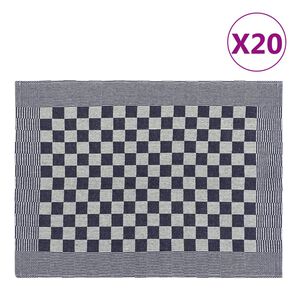 vidaXL Pa&ntilde;os de cocina 20 uds algod&oacute;n azul y blanco 50x70 cm