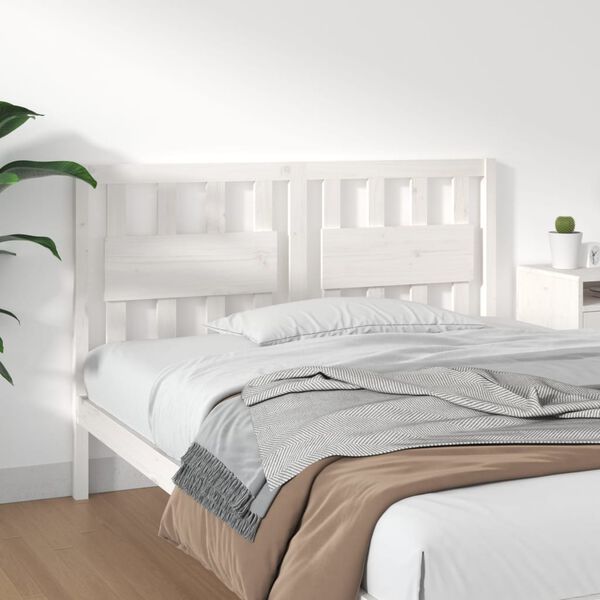 vidaXL Cabecero de cama madera maciza de pino blanco 125,5x4x100 cm
