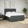 vidaXL Cama box spring con colch&oacute;n tela gris oscuro 180x200 cm