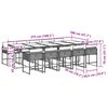 vidaXL Set de comedor jard&iacute;n 11 pzas con cojines rat&aacute;n sint&eacute;tico negro