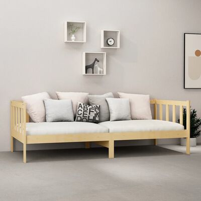 vidaXL Sofá cama con colchón madera de pino maciza 90x200 cm