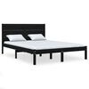 vidaXL Estructura de cama madera maciza negra 120x190 cm