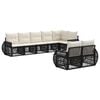 vidaXL Conjunto de sof&aacute;s de jard&iacute;n 8 uds. 8 plaza Negro y Blanco Crema