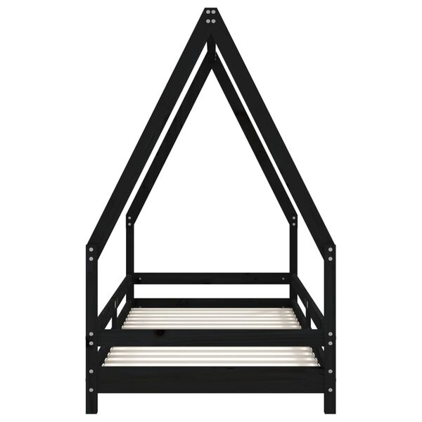 vidaXL Estructura de cama para ni&ntilde;os madera de pino negro 80x200 cm