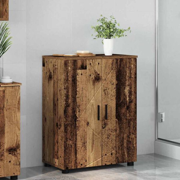 vidaXL Gabinete de Ba&ntilde;o con puerta Madera Vieja 60 x 35 x 80 cm