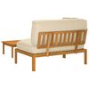 vidaXL Juego de Sof&aacute; con coj&iacute;n 2 pcs Beige Madera de Acacia S&oacute;lida