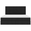 vidaXL Cama con almacenamiento y LED Negro 160 x 200 cm Poli&eacute;ster