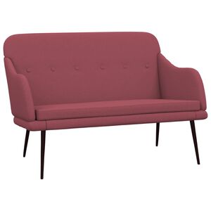 vidaXL Banco de tela rojo tinto 110x76x80 cm