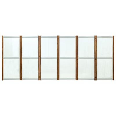 vidaXL Biombo divisor de 6 paneles blanco crema 420x170 cm