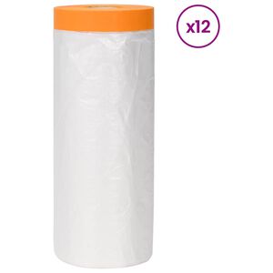 vidaXL L&aacute;mina de polvo con cinta adhesiva 12 uds. Transparente HDPE