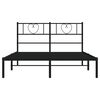 vidaXL Estructura cama sin colch&oacute;n con cabecero metal negro 140x190 cm