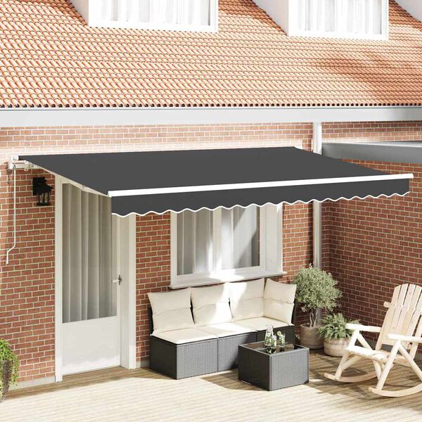 vidaXL Toldo Retr&aacute;ctil Antracita 350 x 200 cm tela