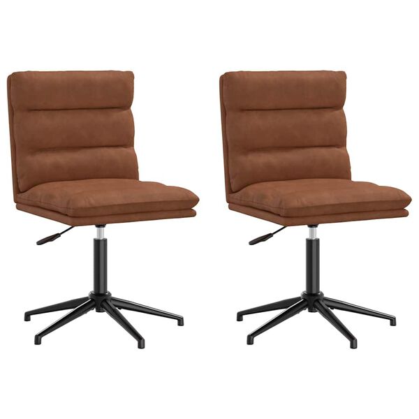 vidaXL Sillas de comedor 2 unidades cuero sintético marrón