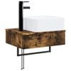 vidaXL Lavabo de Lavado Montado en la Pared Roble Ahumado