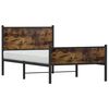 vidaXL Estructura de cama sin colch&oacute;n metal roble ahumado 100x190 cm