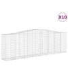 vidaXL Cestas gaviones 10 uds forma de arco hierro 400x50x120/140 cm