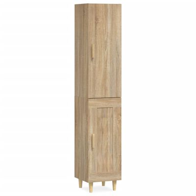 vidaXL Aparador de madera contrachapada roble Sonoma 34,5x34x180 cm