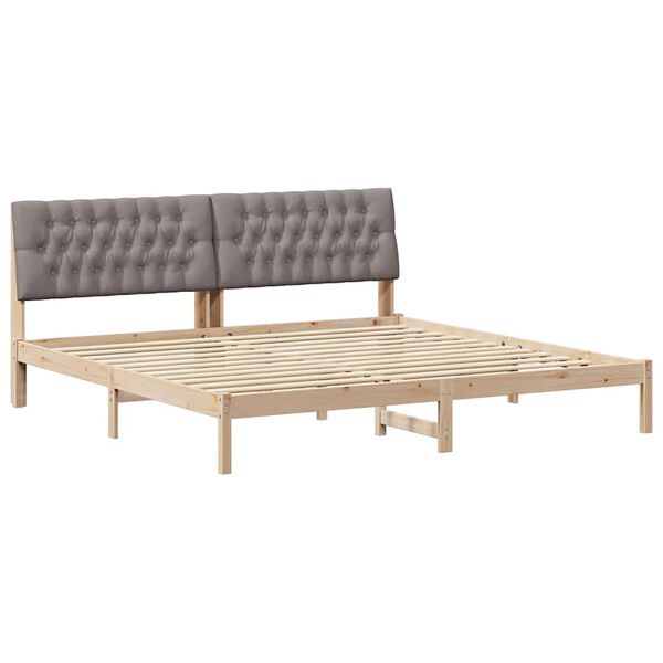 vidaXL Estructura de Cama con Cabecera Tapizada Marrón 200 x 200 cm