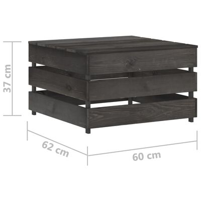 vidaXL Muebles de jardín 11 pzas con cojines madera impregnada gris