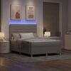 vidaXL Cama Box Spring LED con colch&oacute;n Taup&eacute; 160 x 200 cm tela
