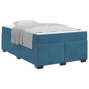 vidaXL Estructura de cama con colch&oacute;n Azul Oscuro 120 x 190 cm tela