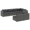vidaXL Set de muebles de jard&iacute;n 7 pzas y cojines rat&aacute;n sint&eacute;tico gris