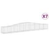 vidaXL Cestas de gaviones 7 uds forma de arco hierro 400x50x40/60 cm
