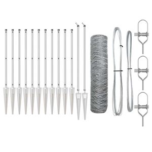 vidaXL Poste de Valla Plateado