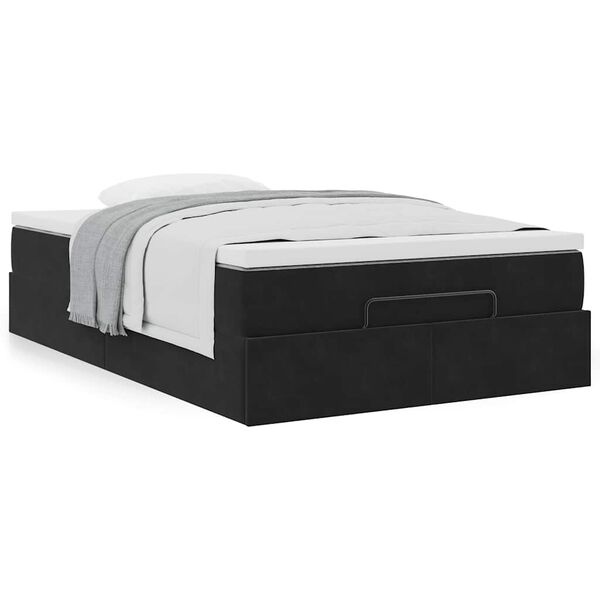 vidaXL Cama otomana con colch&oacute;n 120x190 cm terciopelo negro