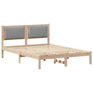 vidaXL Estructura de Cama con Cabecera Tapizada Gris Claro