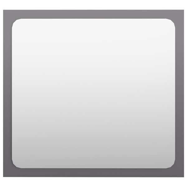 vidaXL Espejo de ba&ntilde;o madera contrachapada gris brillo 40x1,5x37 cm