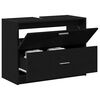 vidaXL Gabinete de Ba&ntilde;o con caj&oacute;n Roble Negro 78 x 37 x 59 cm