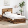 vidaXL Estructura de cama con cabecera Madera vieja 90 x 200 cm