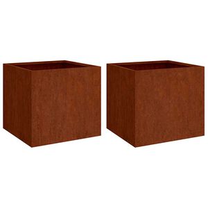 vidaXL Jardineras 2 unidades acero corten 32x30x29 cm