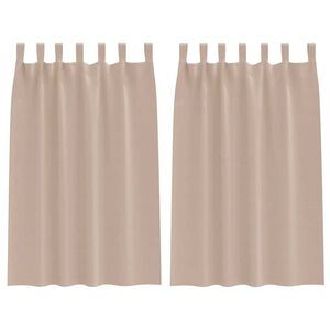 vidaXL Cortinas Opacas con Anillas 2 uds. Gris topo 175 x 140 cm