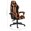 vidaXL Silla gaming de cuero sint&eacute;tico negro y naranja