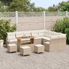 vidaXL Conjunto de sofá de jardín con cojín 13 pcs Beige Poliratán