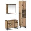 vidaXL Juego de muebles de ba&ntilde;o 3 uds. Roble artisan 80 x 33 x 60 cm