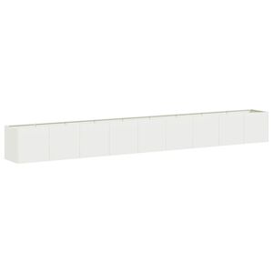 vidaXL Jardinera de acero laminado en fr&iacute;o blanco 360x40x40 cm