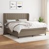 vidaXL Cama box spring con colch&oacute;n tela gris taupe 180x200 cm