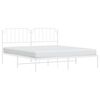 vidaXL Estructura cama sin colch&oacute;n con cabecero metal blanco 183x213cm