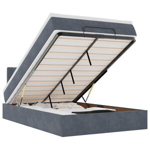 vidaXL Estructura cama otomana colch&oacute;n terciopelo gris oscuro