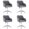vidaXL Sillas de comedor giratorias 4 unidades tela gris claro