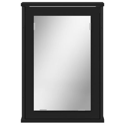 vidaXL Armario con espejo de baño madera ingeniería negro 42x12x60 cm