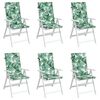 vidaXL Cojines de silla de respaldo alto 6 uds tela estampado de hojas