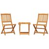 vidaXL Set de comedor de jard&iacute;n plegable 3 pzas madera maciza acacia